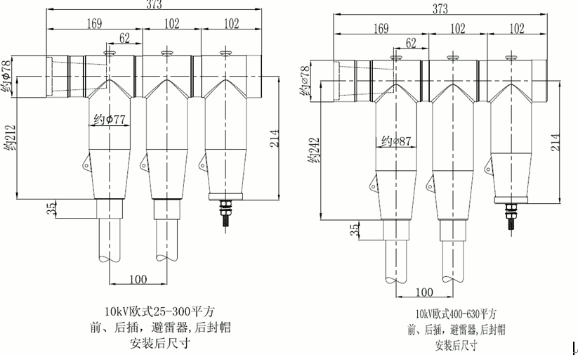 PA视讯在线官网15kV欧式630-1250A非屏蔽型可分离连接器结构尺寸2.gif